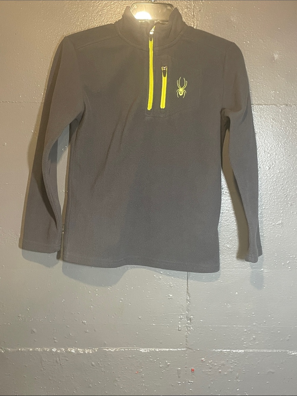 Spyder Kids Charcoal Pullover with Neon Yellow Trim